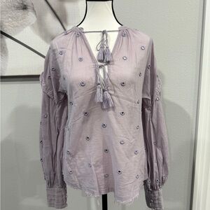 Like New Free People Lavender Embroidered Women's Top